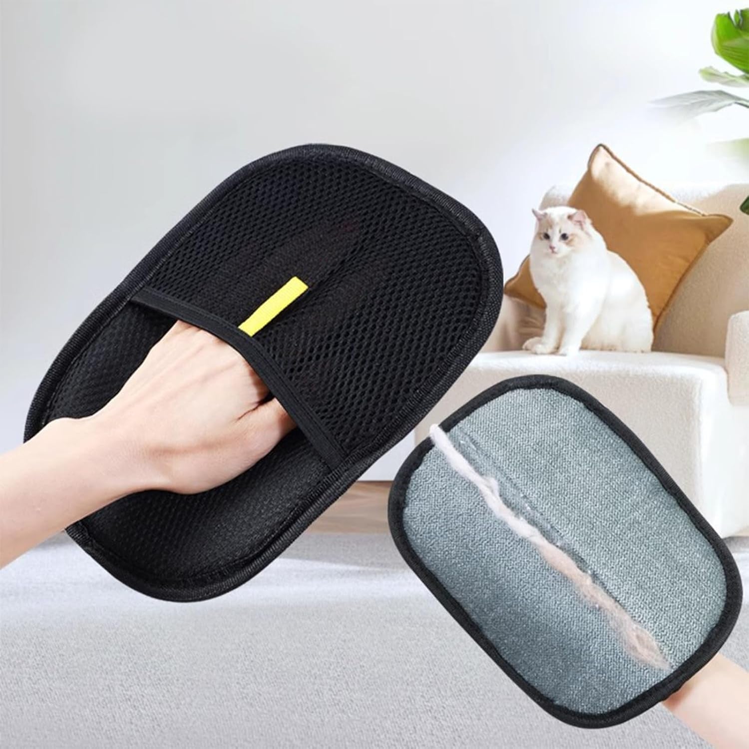 2-Pack Reusable Pet Hair Remover Gloves for Cats & Dogs