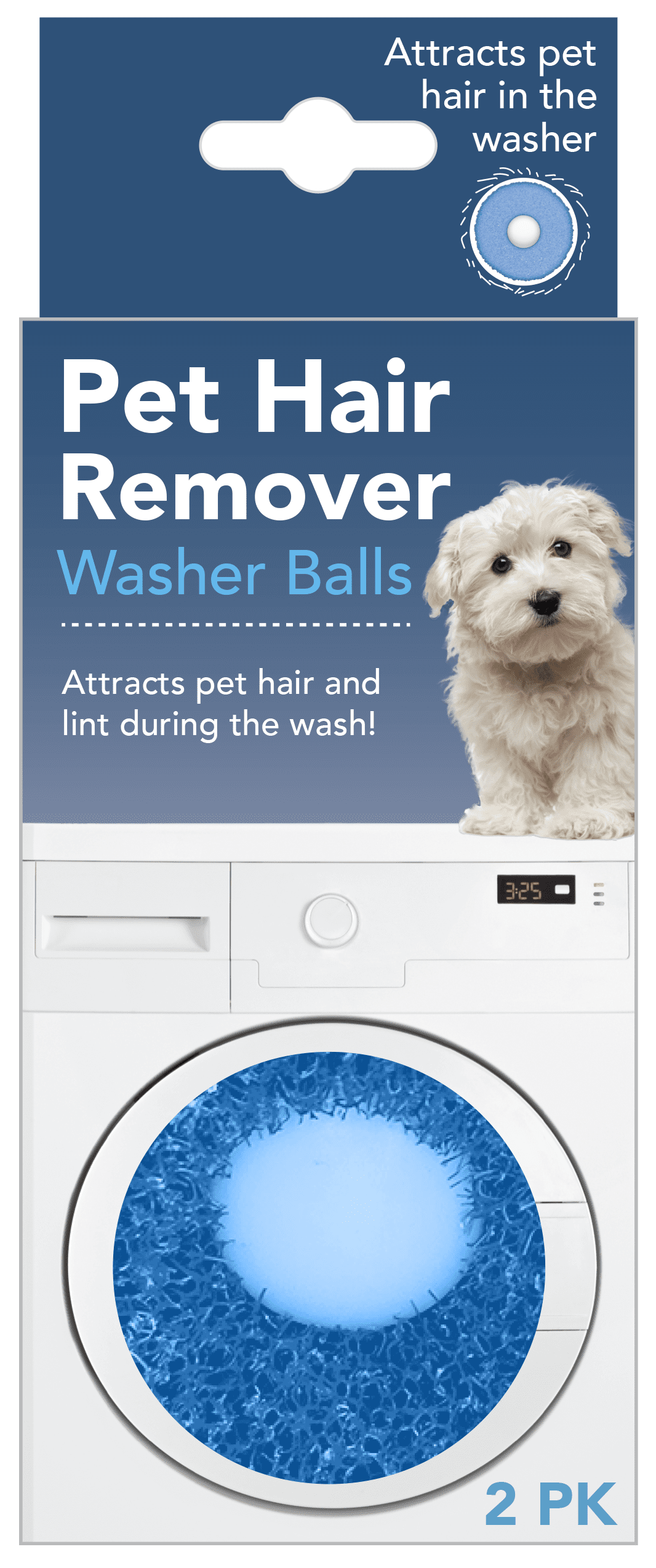 Pet Hair Remover Washer Balls, Soft Foam with Static Reducing Core for Washer Use, 2 Pack
