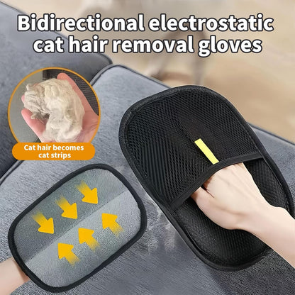 2-Pack Reusable Pet Hair Remover Gloves for Cats & Dogs